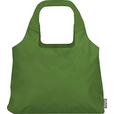 Imagem de ChicoBag VITA Bolsa de compras reutilizável com bolsa anexada e clipe de mosquetão, bolsa de ombro compacta, de designer, verde claro