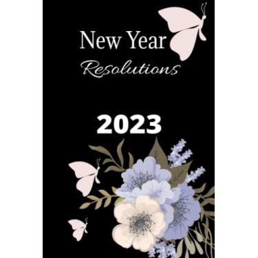 Imagem de Resoluções de ano novo 2023: caderno para escrever, diário floral fofo, 15 x 23, 100 páginas