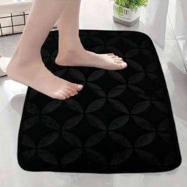 Imagem de Tapete Banheiro Super Soft para Casa Nova Super Macio Antiderrapante Absorvente (Preto)