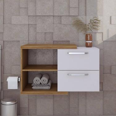 Imagem de Armario Gabinete Nexus 83 cm Lâmina Mel/Branco Chess