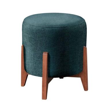 Imagem de Puff Banqueta Madeira Maciça Thor Luxo Azul