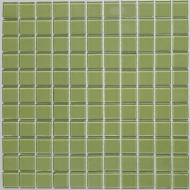 Imagem de Pastilha de Vidro Quadrados de 2,5cm Cristal Glass Mosaic 30cmx30cm Placas Verde