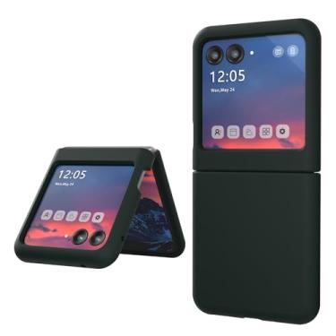 Imagem de E Segoi Capa para Moto Razr Plus 2023, capa de borracha gel de silicone líquido, forro de tecido de microfibra macio, almofada compatível com Motorola Razr+Plus 2023 / Razr 40 Ultra (verde sequóia,