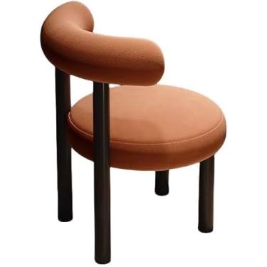 Imagem de Cadeiras de maquiagem, cadeiras modernas de penteadeira em quartos de meninas, bancos para unhas e maquiagem, cadeiras para penteadeiras, camarins, laranja