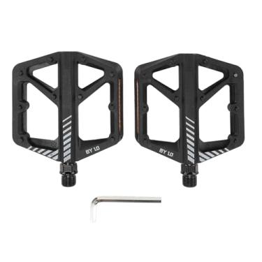 Imagem de Pedais Planos para Mountain Bike, Pedal Antiderrapante de Nylon Com Plataforma Grande para Controle Aprimorado de Bicicleta de Estrada (Preto)