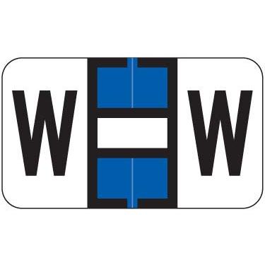 Imagem de Doctor Stuff - File Folder Labels, Alphabet Letter W, Ringbook Sheets, Jeter 5800 - JTAM Series Compatible Alpha Stickers, Dark Blue, 15/16" x 1-5/8", 240 Labels