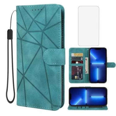 Imagem de Wanyuexes Capa para iPhone 13 Pro Max, capa carteira para Apple 13 Pro Max com protetor de tela de vidro temperado, couro com toque de pele, suporte para cartão de crédito, suporte para iPhone 13 Pro