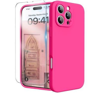 Imagem de INGIDO Capa para iPhone 16 Pro, capa de silicone líquido com proteção para câmera, capa de borracha de gel macio com forro de microfibra, capa protetora à prova de choque para iPhone 16 Pro de 6,3