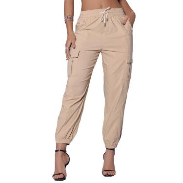 Imagem de Calça Feminina Pit Bull Jogger Cargo Bege Caqui - 81506-Feminino