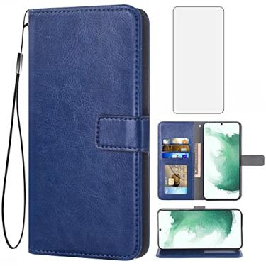 Imagem de Asuwish Compatível com Samsung Galaxy S22 Plus 5G Capa carteira protetora de tela de vidro temperado e capa flip de couro com porta-cartões para celular Gaxaly S22+5G Galaxies S22plus 22S + S 22 22+