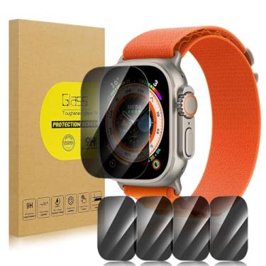 Imagem de Lokyoo Pacote com 5 protetores de tela de privacidade para Apple Wacth Ultra 49 mm [vidro temperado anti-espião] Fácil instalação, protetor de vidro temperado para Apple Wacth Ultra 49 mm