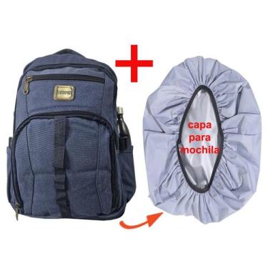 Imagem de Mochila Lona Notebook  17 6108 + Capa - ELLO, azul