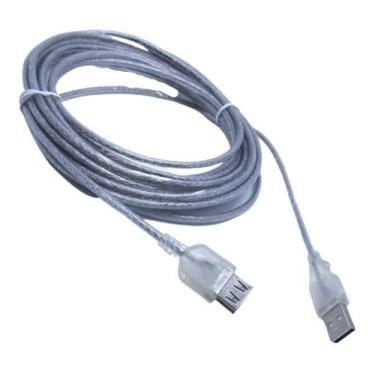 Imagem de Cabo Extensor Usb A Macho X Usb 2.0 A Femêa Tebera 5metros Cor Cristal