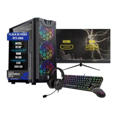 Imagem de Pc Computador Gamer Completo I5 10 16Gb Ssd 500Gb Rtx 2060 - Fonecar I