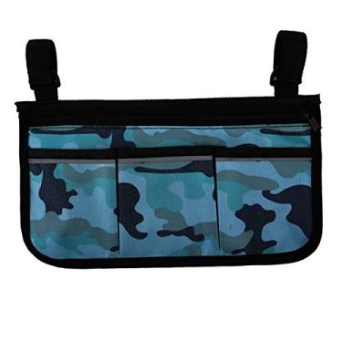 Imagem de Bolsa para cadeira de rodas com bolsos, tiras refletivas, bolsa lateral para apoio de braço, para cadeira de rodas elétrica, mobilidade, estrutura de caminhada, bolsa de armazenamento