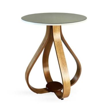 Imagem de Mesa Lateral De Canto Pés Cebola 60x50cm Espelhada - Lubrano, Branco