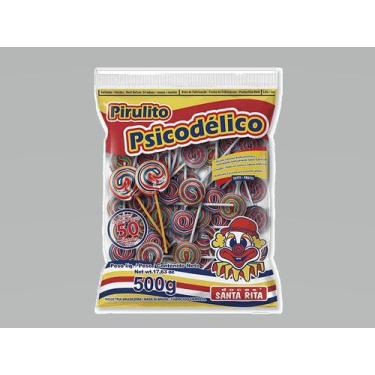 Imagem de Pirulito Psicodélico Colorido Pacote 500g Santa Rita Dia Das Crianças
