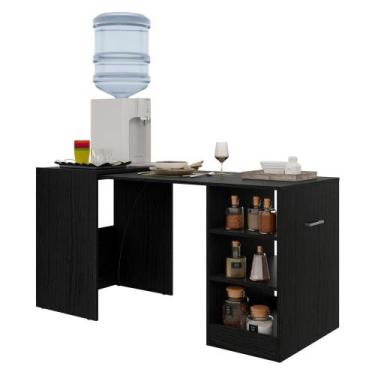 Imagem de Mesa Dobrável Armário de Cozinha Ibiza Multimóveis Preta