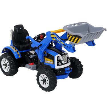 Imagem de Trator Eletrico com Pa Escavadeira Belfix Kingdom 12V Azul