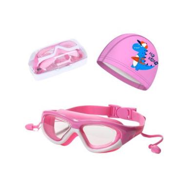 Imagem de Kit Óculos e Touca de Natação Infantil Hero Band Coleção Tibumm, Rosa 