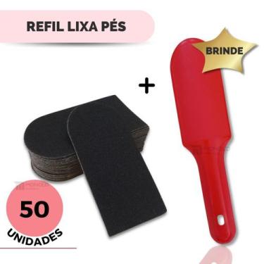 Imagem de 50 Lixas para Pés Refil Descartável + 1 Base Suporte Anatômica - Monol