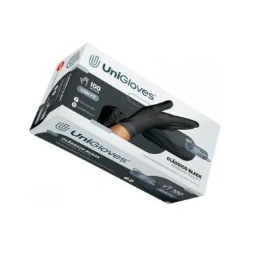 Imagem de Luva de látex Preta com Pó - UNIGLOVES