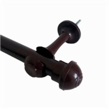 Imagem de Kit 2 Suporte Para Varão Cortina Com Ponteira 28Mm Imbuia - Geral