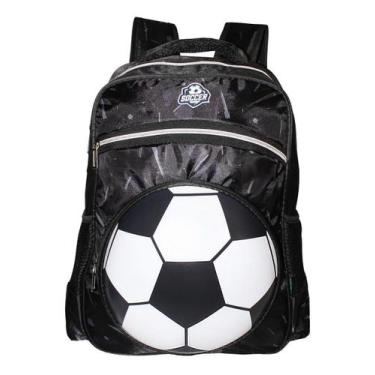 Imagem de Mochila Infantil Bola De Futebol Alto Relevo 3D Costas Escol - Denlex