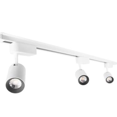 Imagem de Kit Trilho Eletrificado 1 Metro Branco + 3 Spots Led 7W Branco Frio - 
