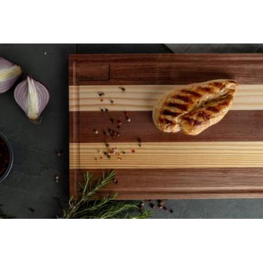 Imagem de Tabua De Carnes Multiuso De Corte E Para Servir 42x30Cm - Madeira