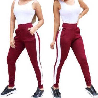 Imagem de Calça Jogger Feminina No Crepe de Malha - Momento vestido, G, Vinho