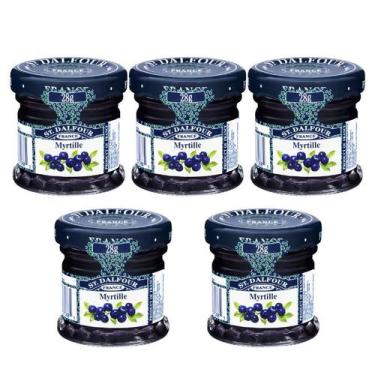 Imagem de Kit 5 Geleias Importadas Mini St Dalfour Mirtilo Degustação - St. Dalf