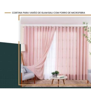 Imagem de Cortina de Varão 3,00m (6 metros de tecido) com Forro Tecido milão e F