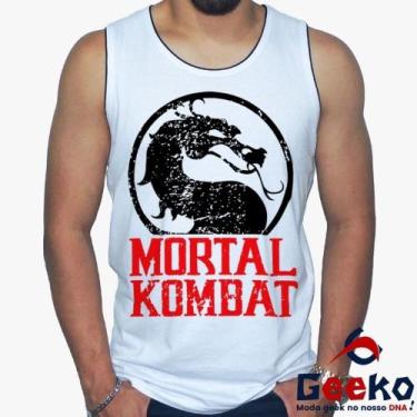 Imagem de Regata Mortal Kombat 100% Algodão Geeko, Branco, M