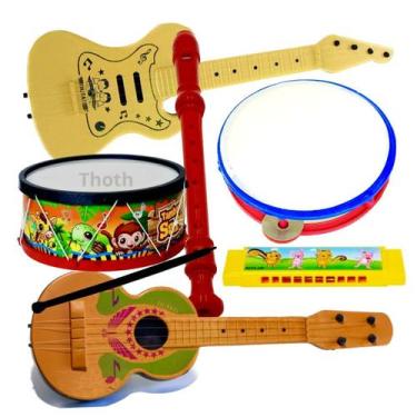 Imagem de Kit 6 Intrumentos Musicais Gaita Viola Brinquedo Educativo - Goal Kids
