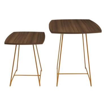 Imagem de Mesa Lateral Conjunto de Mesa de Canto Sofá Auxiliar Ursen - Genus Móv