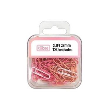 Imagem de Clips Tilibra 28mm Rosa Pastel Cores C/120 Unidades, Rosa