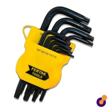 Imagem de Jogo de Chaves Torque/Torx com 9 Peças CRV Top Pequena - Fertak - Fert