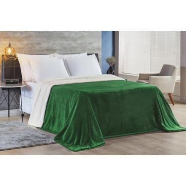 Imagem de Cobertor Alaska Manta Sherpa Dupla Face Queen Várias Cores Verde, Cinz