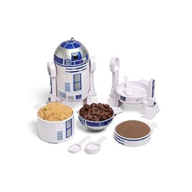 Imagem de ThinkGeek – Conjunto de copo medidor Star Wars R2-D2 – corpo construído a partir de 4 copos de medida e braços destacáveis que se transformam em colheres de medição de encaixe – exclusivo acessório de