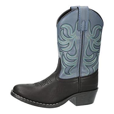 Imagem de Smoky Mountain Boots Bota de cowboy unissex infantil 1624c, Preto/azul, 14