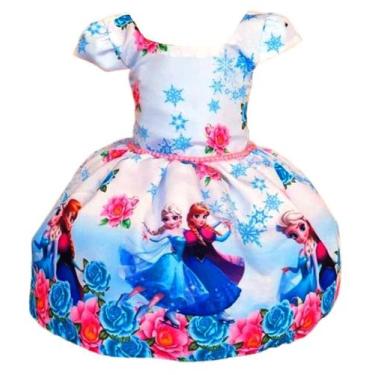Imagem de Vestido Temático Infantil Frozen Rosas - Nalu_kids, 2, Rosa
