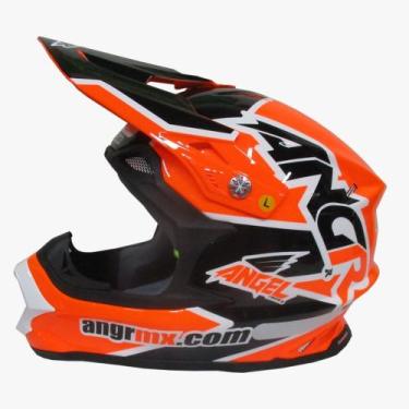 Imagem de Capacete de moto angr wind flow 2022 orange - angrmx, M(59)