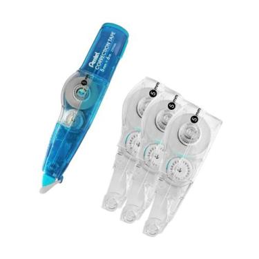 Imagem de Kit Corretivo Fita Adesiva Correction Tape C/ 3 Refis Cores - Pentel, 