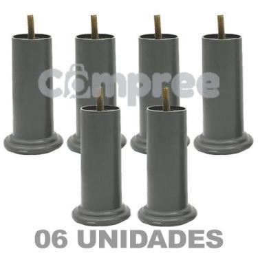 Imagem de Kit 6 Pés Para Cama Box Ou Baú Casal Fixo Parafuso Rosca - Compree