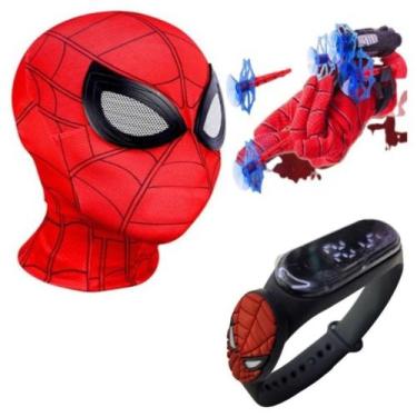 Imagem de Máscara,luva lança-dardos e relógio infantil Homem-Aranha_BT - SMACTUD