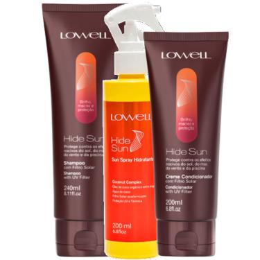 Imagem de Kit Lowell Hide Sun Shampoo 240ml + Condicionador 200ml + Spray Hidratante 200ml