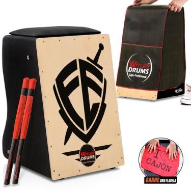 Imagem de Cajón inclinado acustico capa  vassourinhas  fe - k - WITLER DRUMS