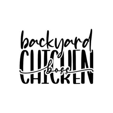 Imagem de Adesivo de vinil NOK engraçado Backyard Chicken Boss |Carros Caminhões Vans Paredes Laptop| Preto |14 x 10,4 cm|NOK2236