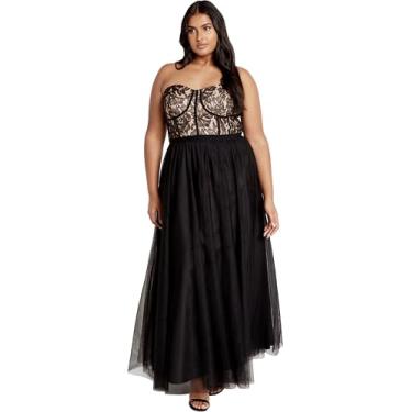 Imagem de City Chic Vestido longo de noite plus size - preto, Preto, 25 Plus Size